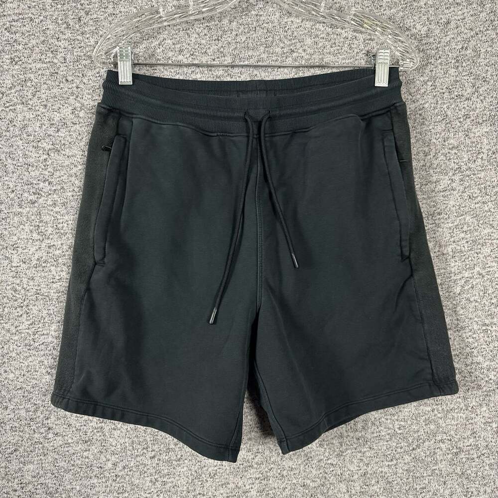 Fabletics Men's Size Medium Black French Terry Drawstring Cotton Shorts
